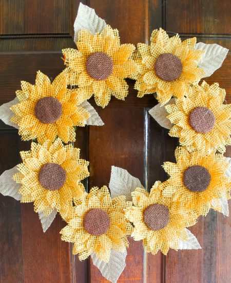 Burlap sunflower wreath
