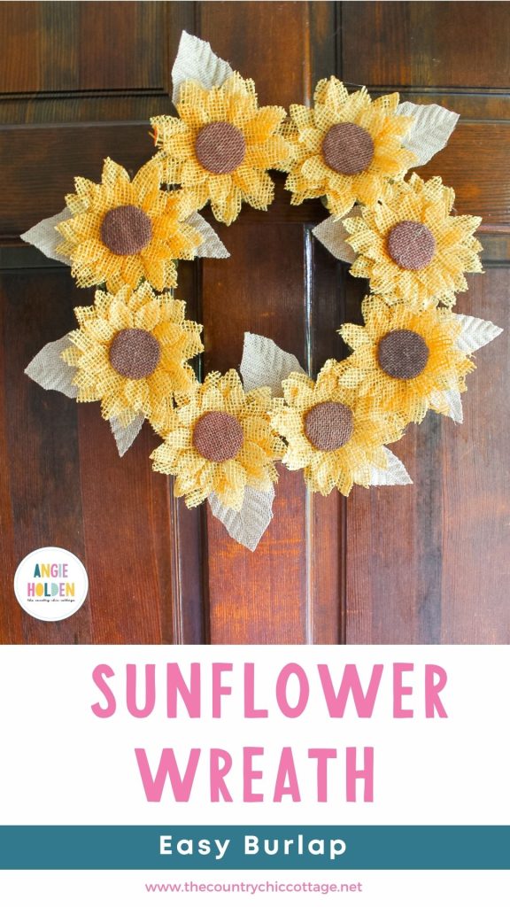 sunflower wreath hanging on a door