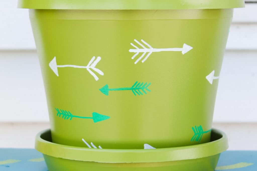 paint pens on a planter