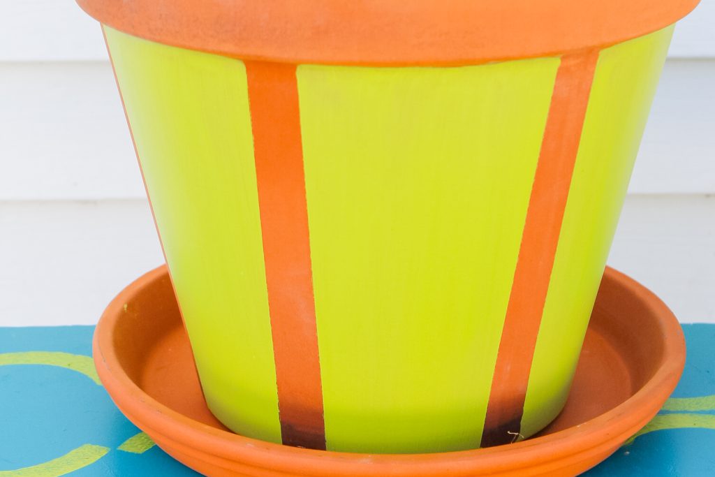 block painted planter