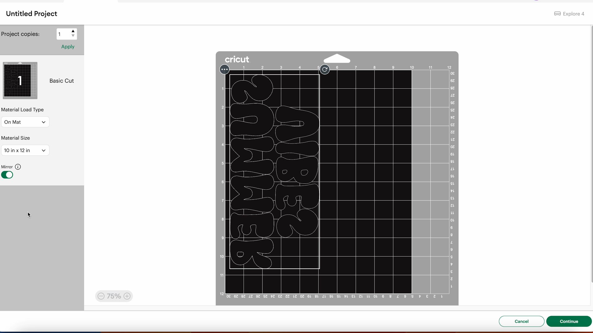 cutting puff htv from cricut design space