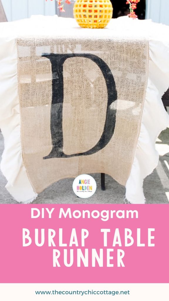 monogrammed burlap table runner