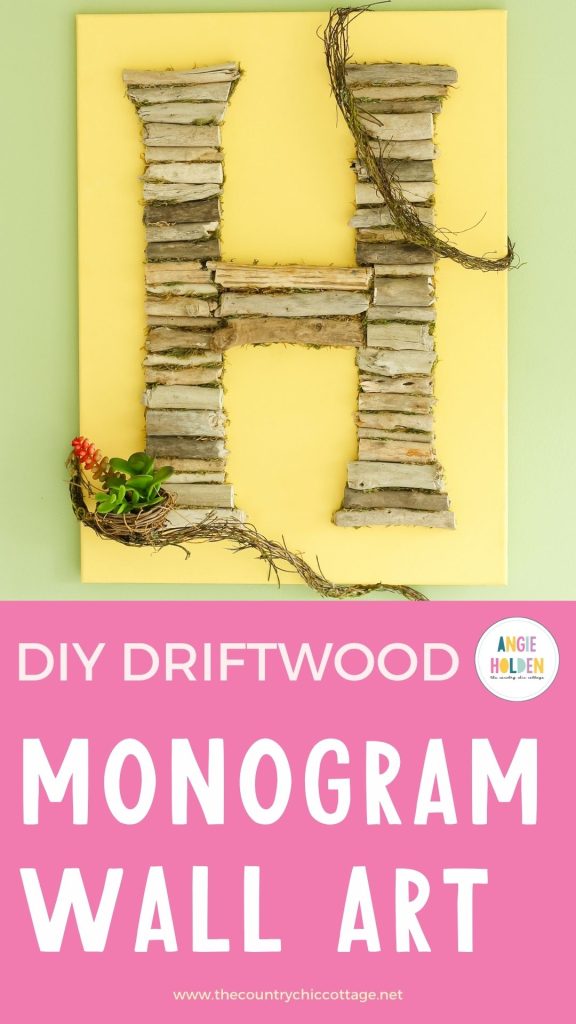 monogram made with driftwood