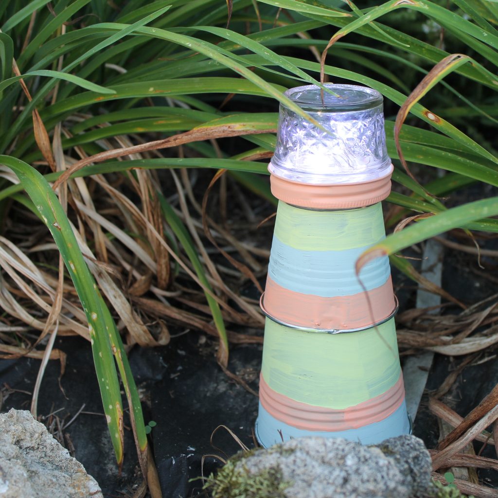 garden lighthouse with light