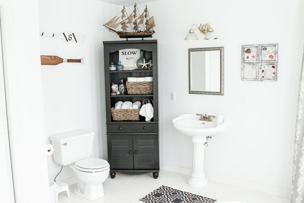 refreshed nautical bathroom