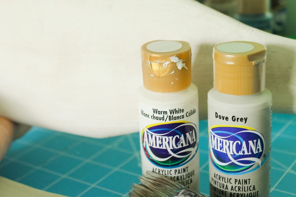 craft paint in shades of white and grey