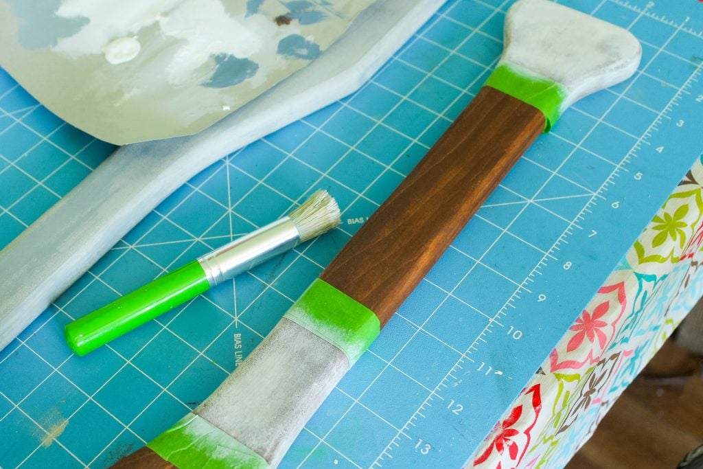 dry brush for paint on stained oar