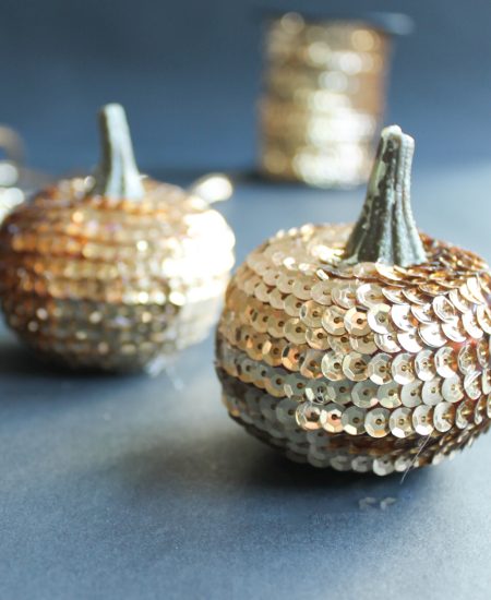 fininshed sequin pumpkins