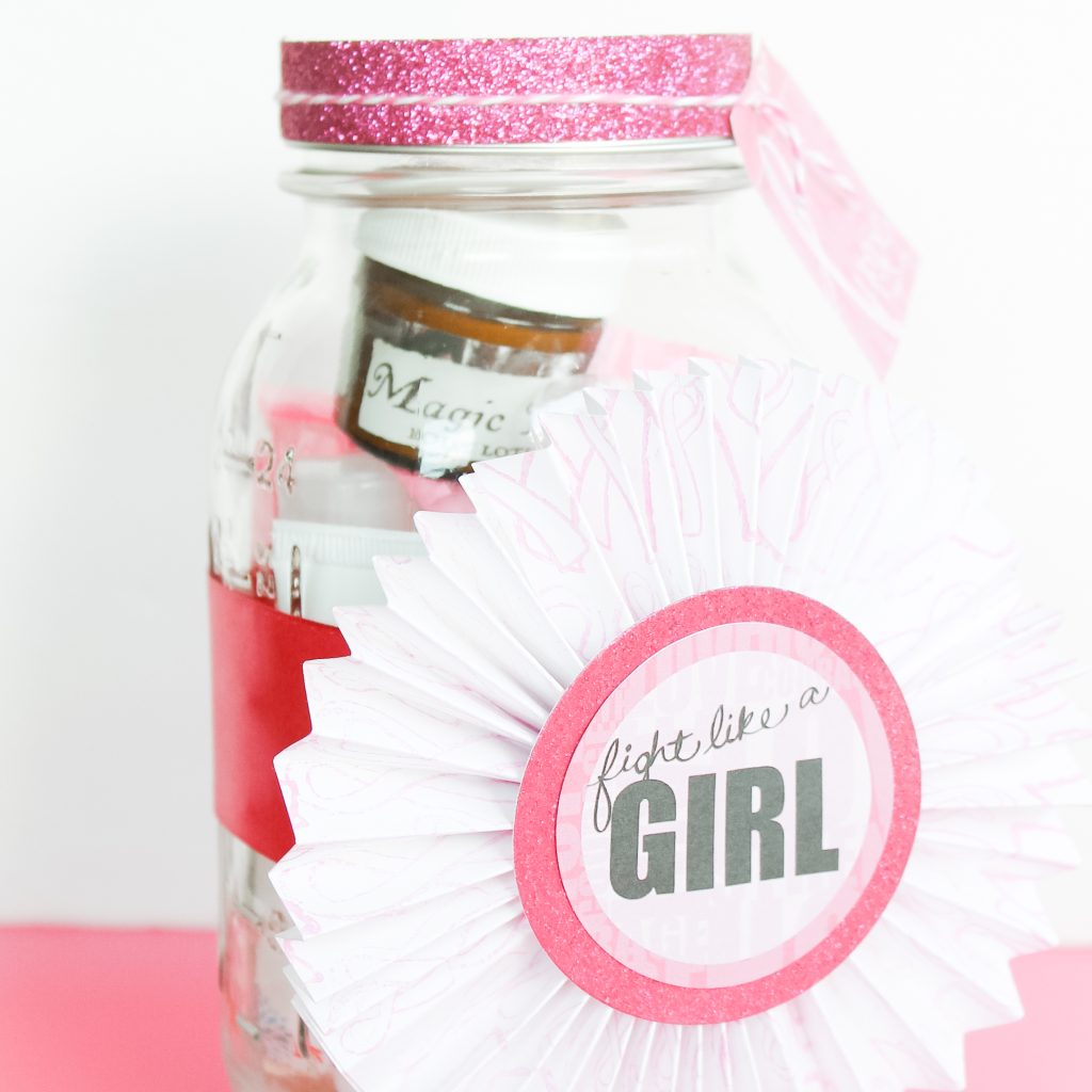 Rosette on a mason jar