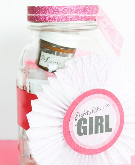 Rosette on a mason jar