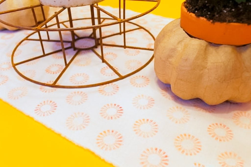 table runner with paint
