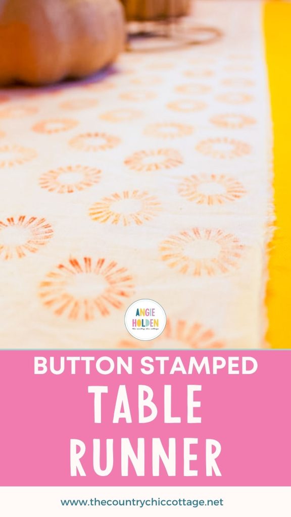 Button stamped table runner