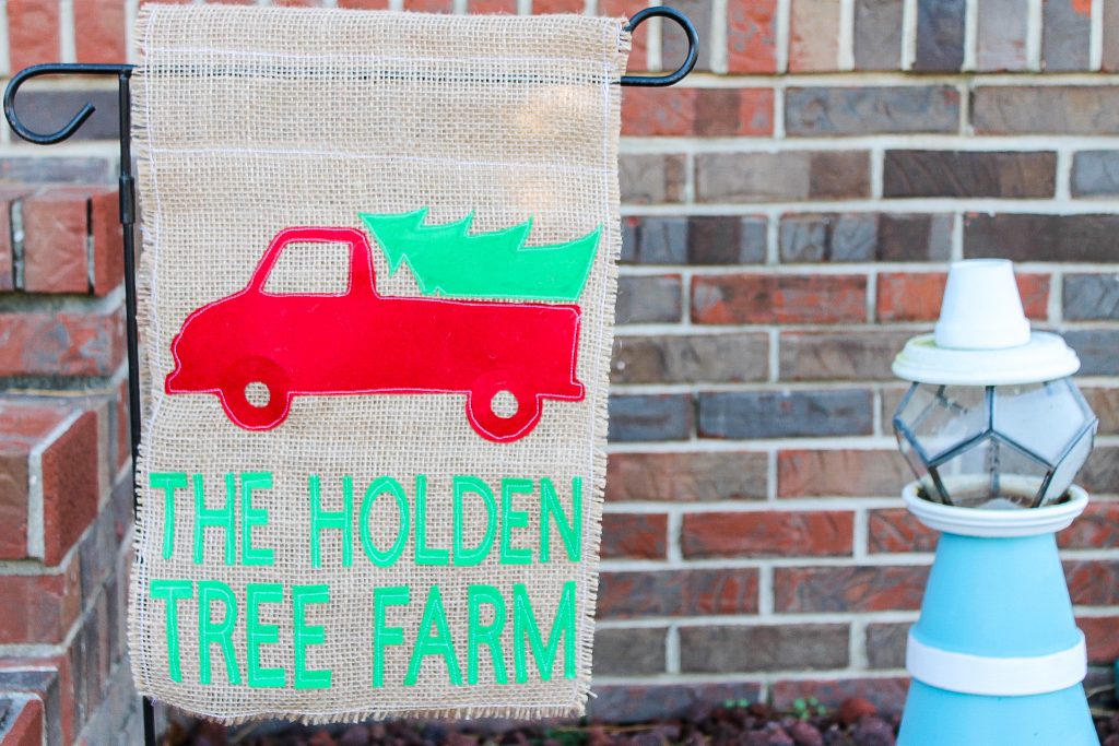 Christmas Flag made with a Cricut Maker