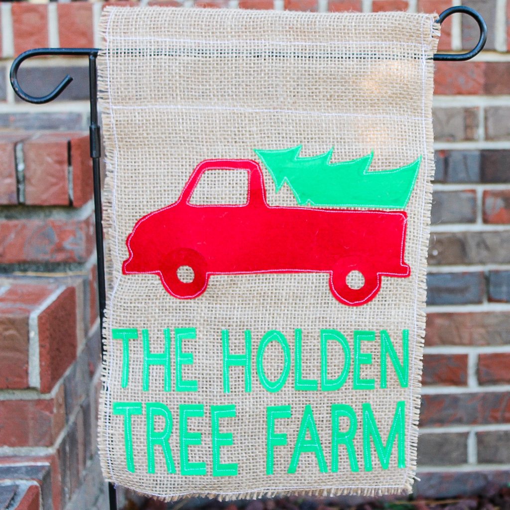 DIY burlap and felt Christmas flag