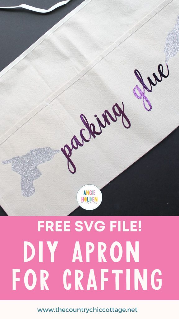 crafting apron with glitter and foil HTV