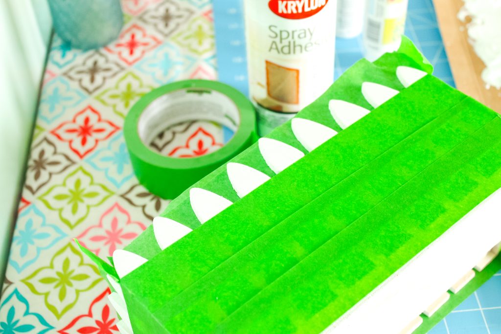 Using painters tape before adding spray adhesive