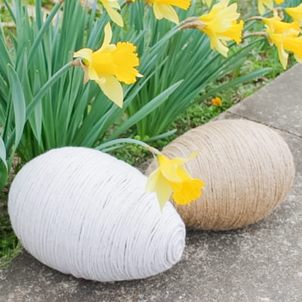 twine wrapped large easter eggs