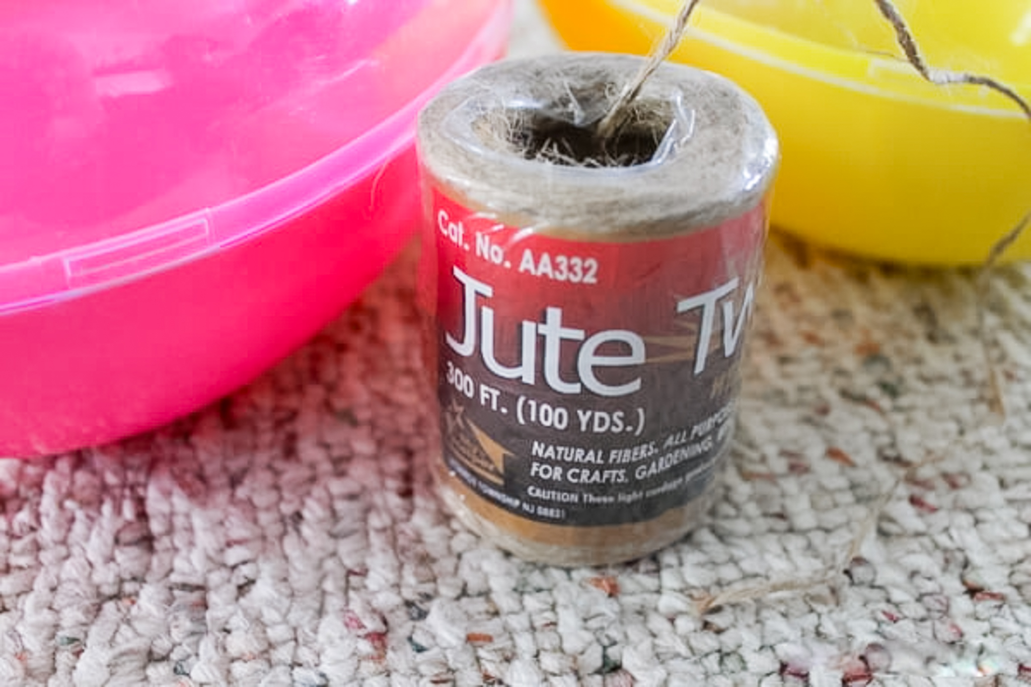 jute and plastic easter eggs