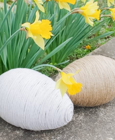 twine wrapped large easter eggs