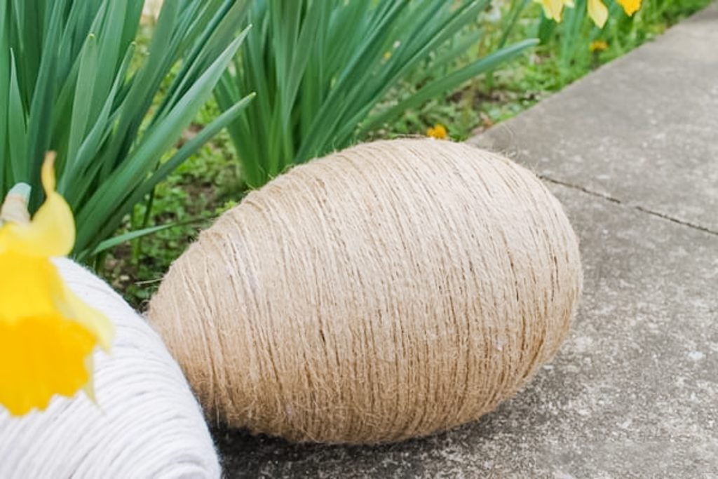 Large jute wrapped easter egg