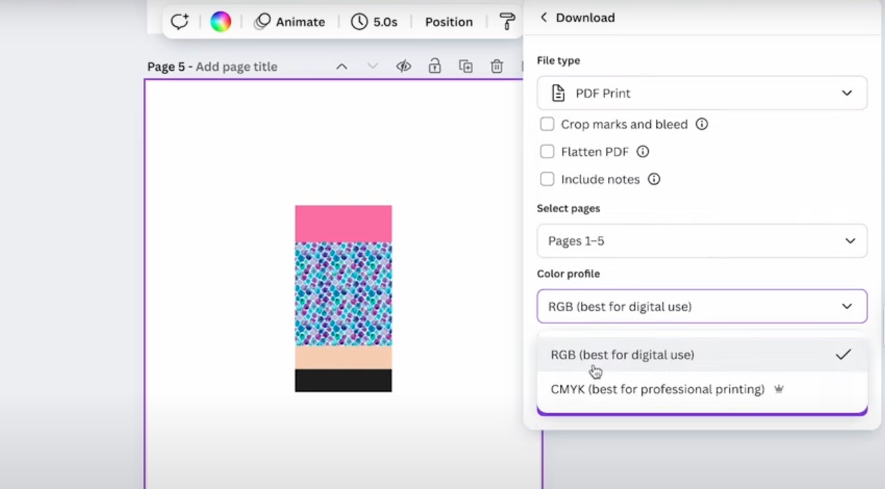 Adjust download settings and save to your computer.