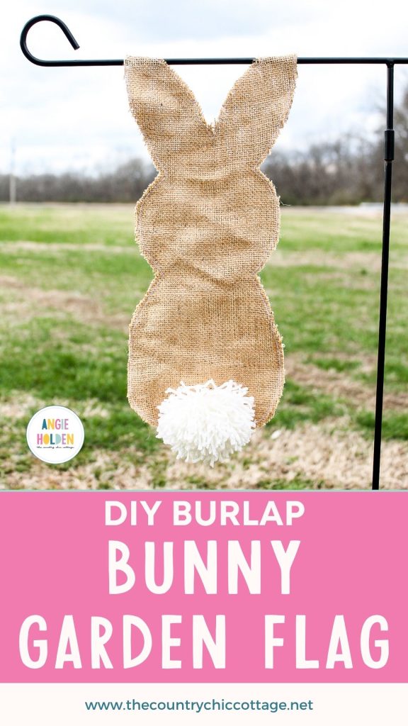 cute burlap bunny garden flag