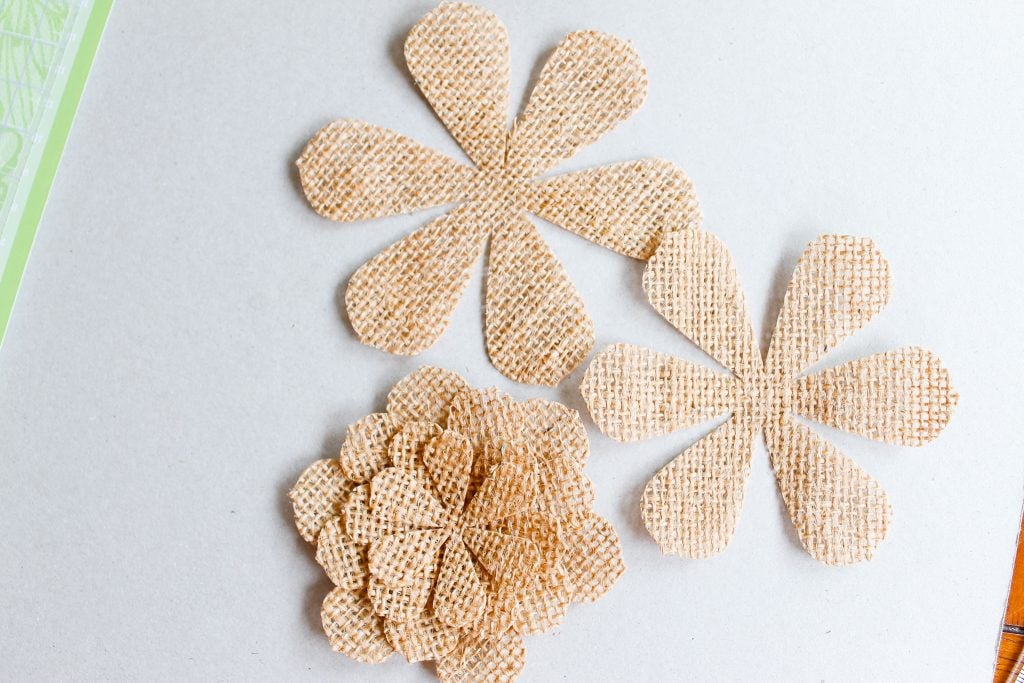 layering cut burlap