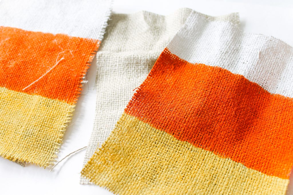 painted burlap pieces