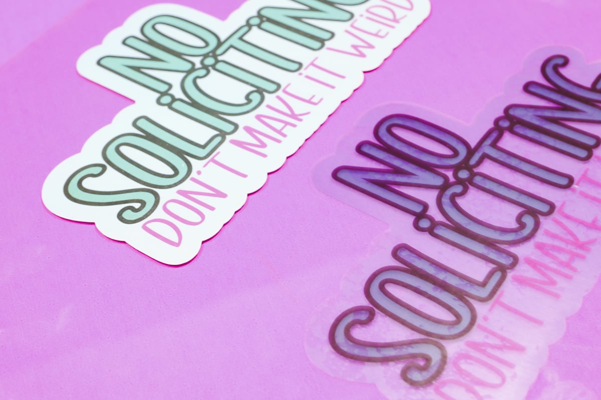 window cling on a piece of glass