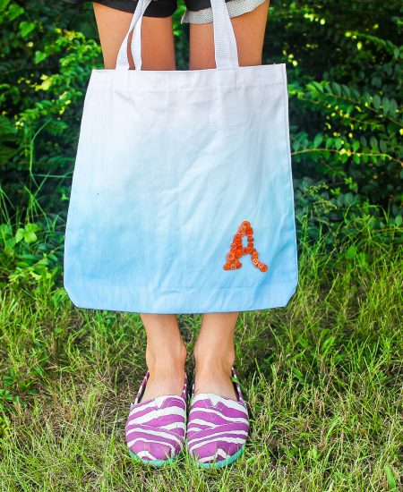 dyed monogrammed tote