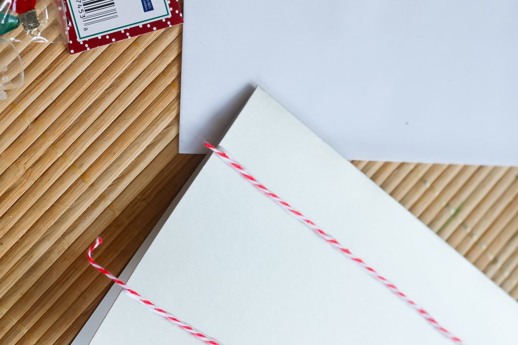 gluing baker's twine to a card blank
