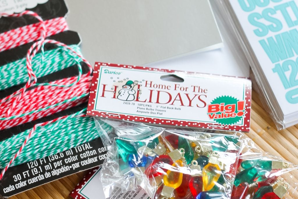 supplies to make DIY Christmas cards