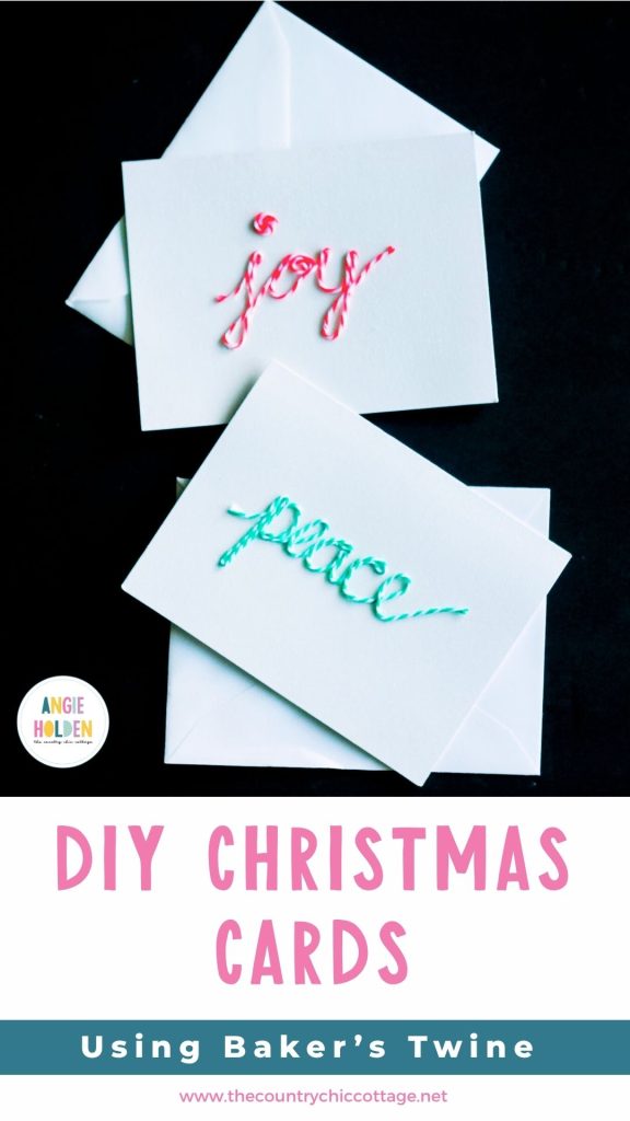 DIY Christmas cards made with baker's twine
