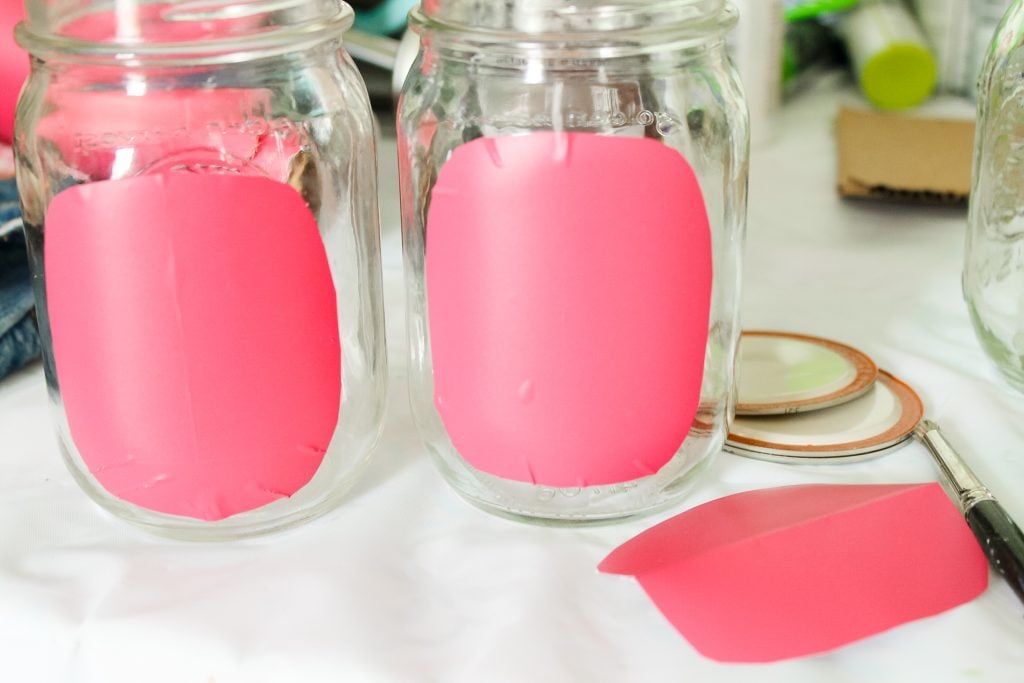 adding vinyl to mask jars