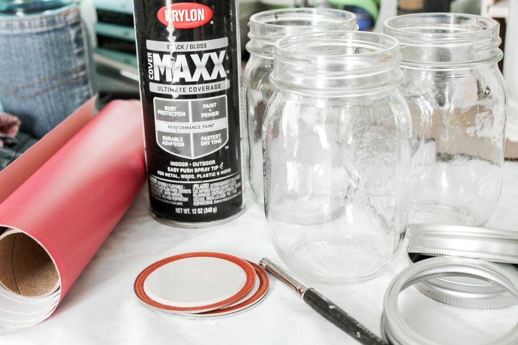 vinyl, spray paint and jars