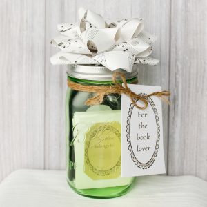 gift tag on a mason jar with bow