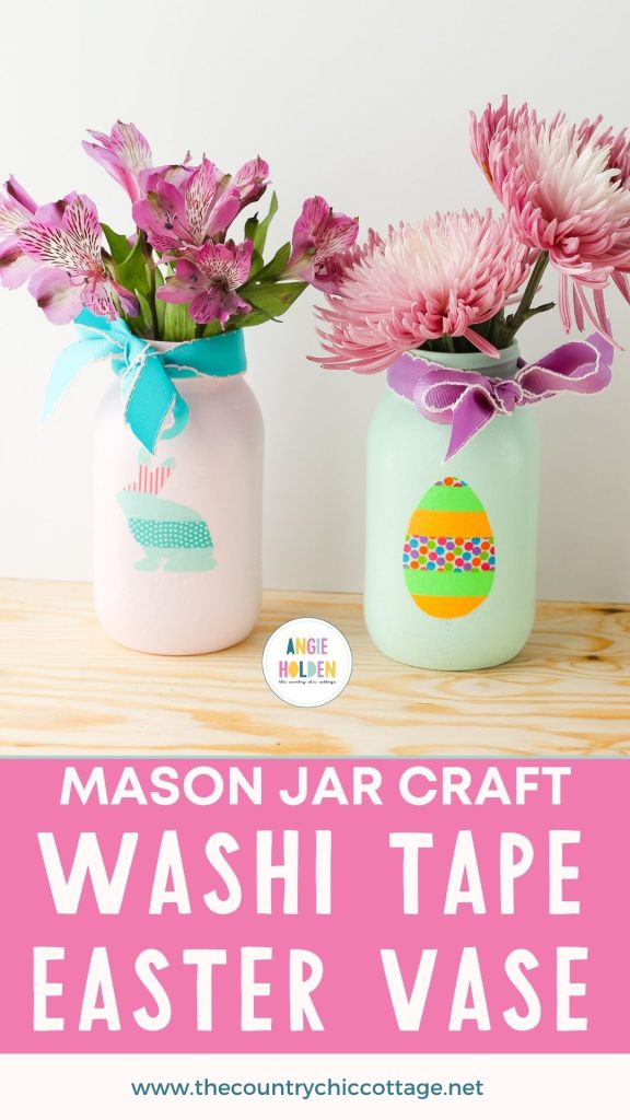 Washi tape decorated mason jar