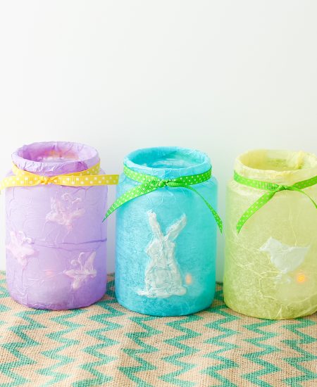 upcycled jare with tissue paper