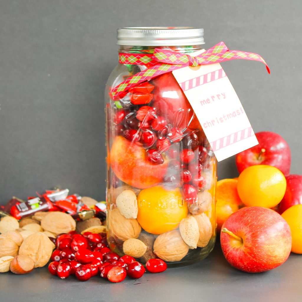 fruit layered in a jar for gifting