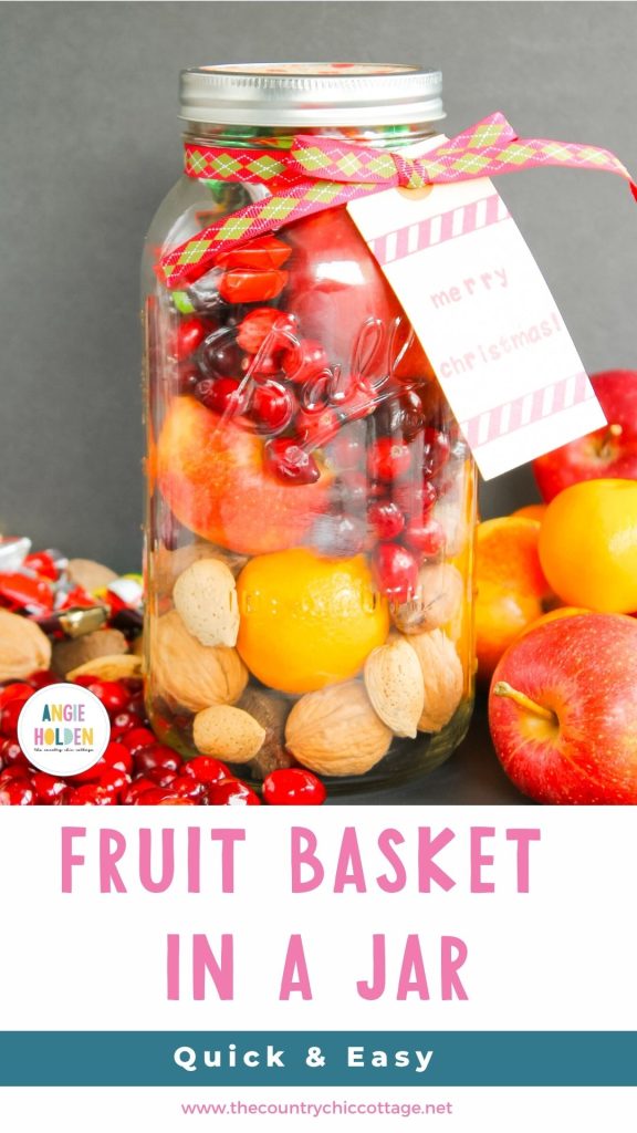 Fruit basket gift in a jar