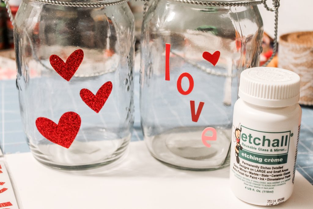 vinyl stickers on glass jars