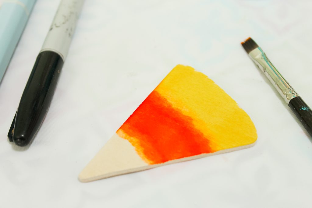 candy corn wood piece