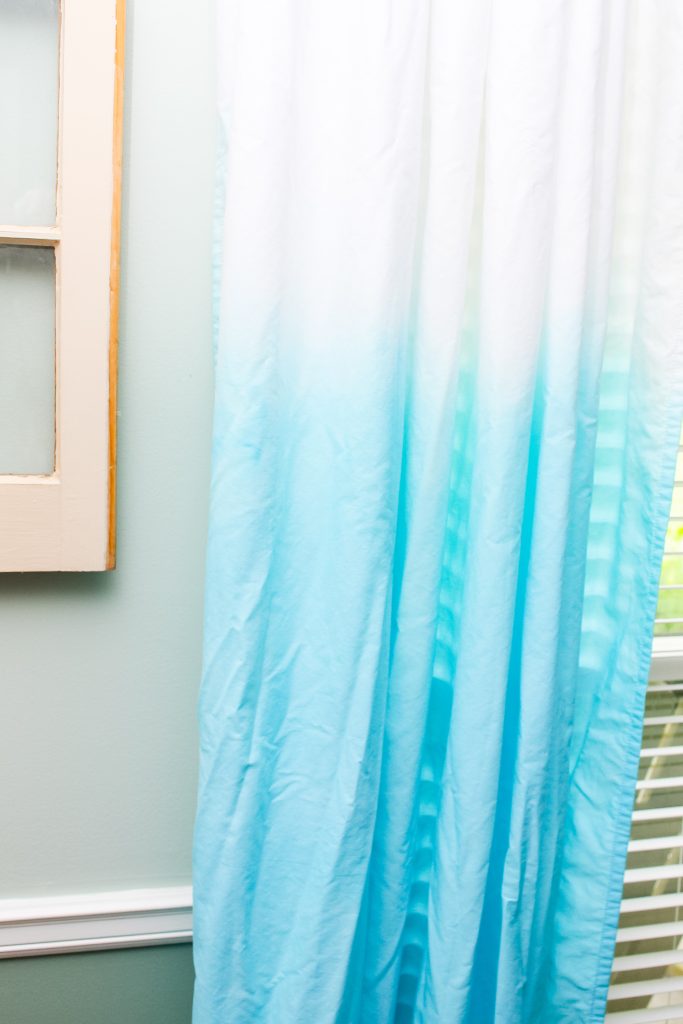 aqua dyed curtains