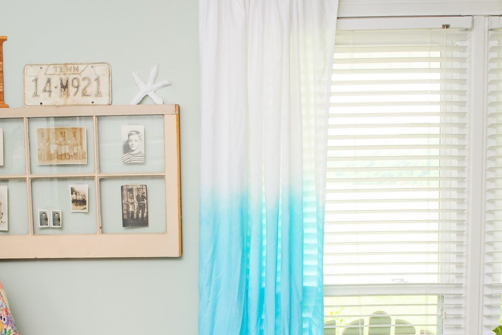 custom ombre curtains made by dip-dying them