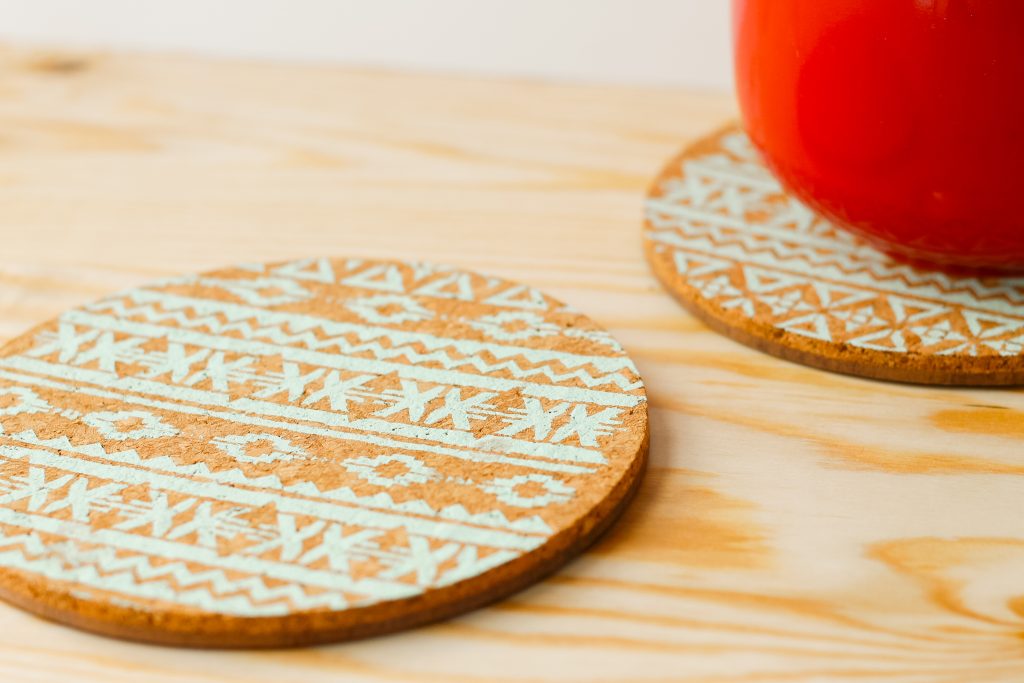 painted cork trivet