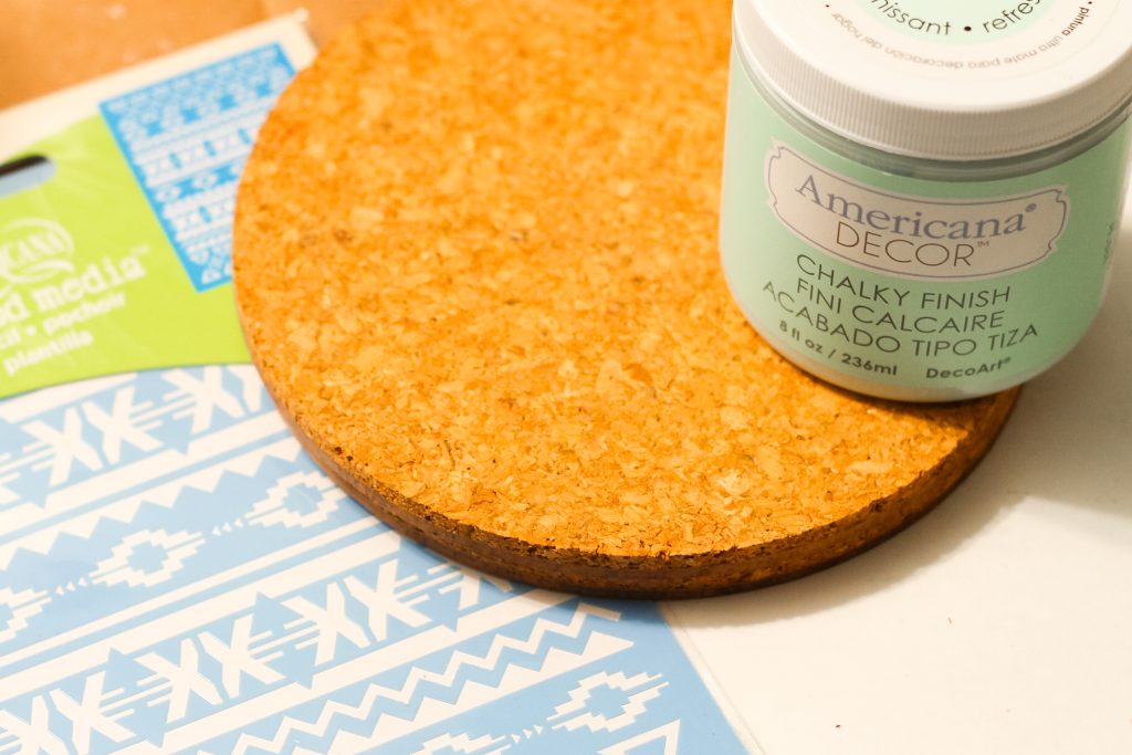 chalk paint and cork trivet