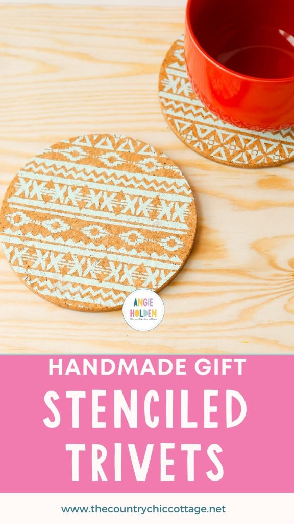 handmade gift stenciled trivets