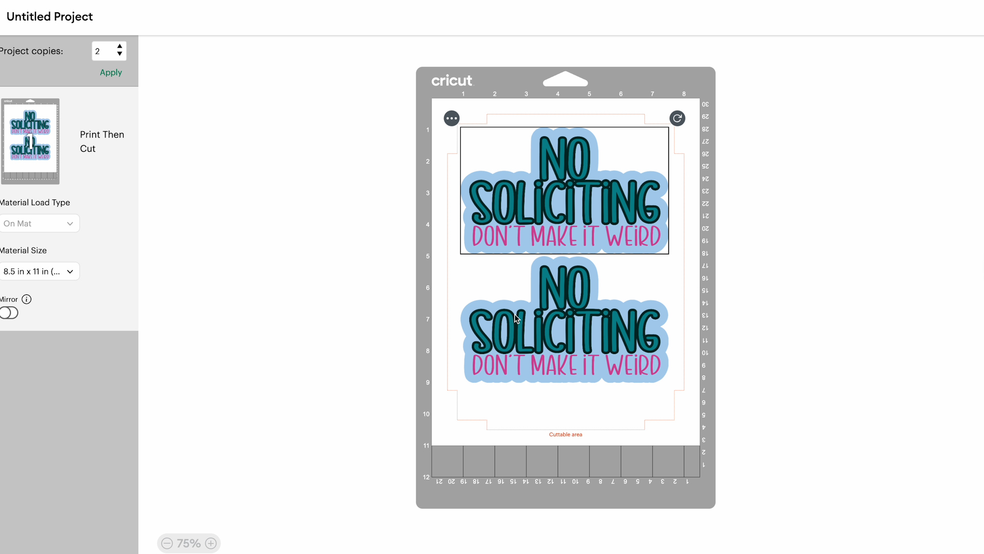 adding two to a page for cricut print then cut
