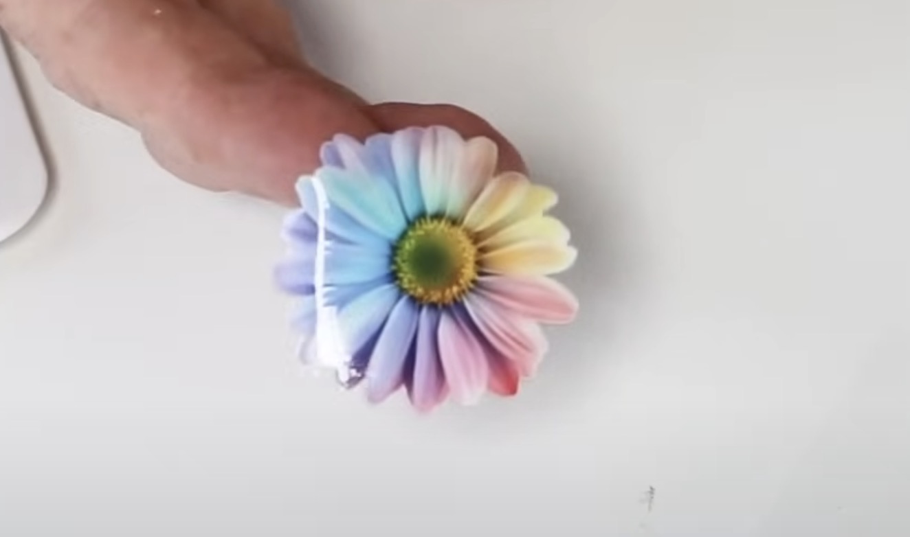 Close up of finished UV DTF sticker.