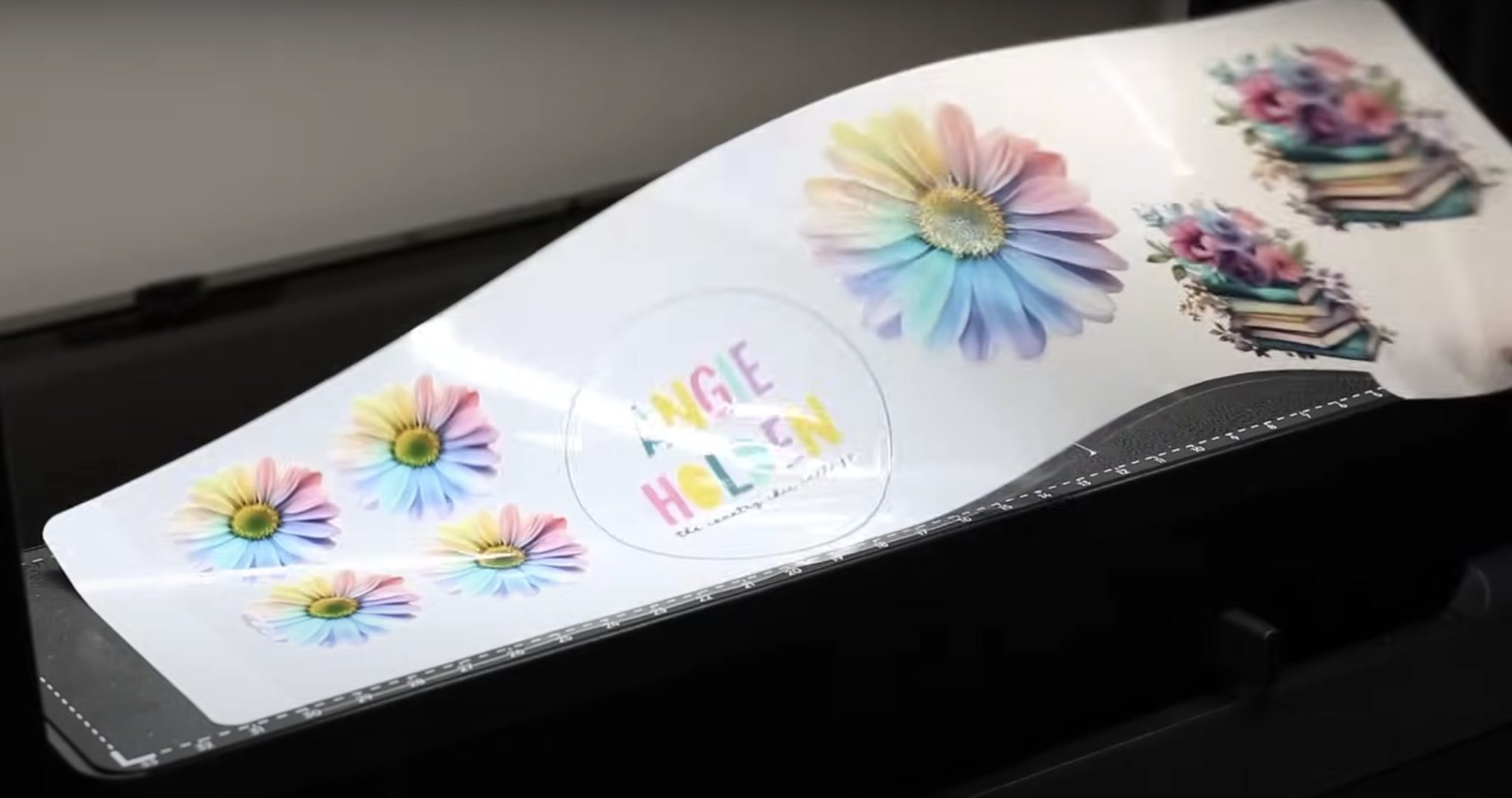 Remove stickers and white board from the printer.